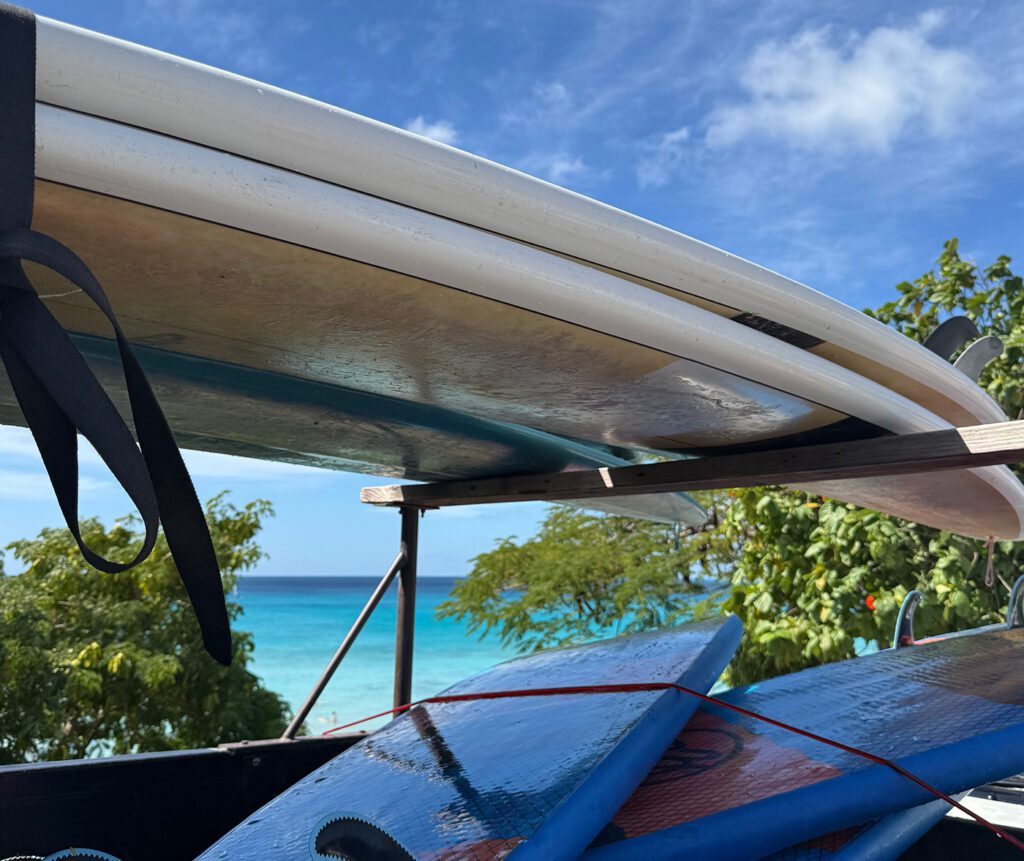 Surfboards on the truck in barbados for free delivery